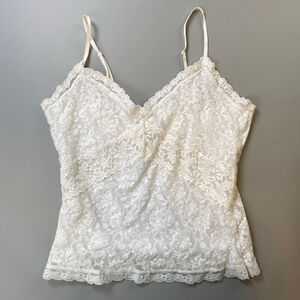 Hanky Panky Camisole Small (?) White Lace Fairy Coquette Bridal Boho USA Made